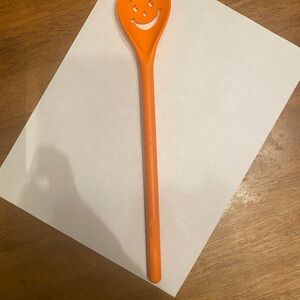 Vintage 80's Kool Aid Man Mixing Spoon Bright Orange Smiley Face Plastic 12"